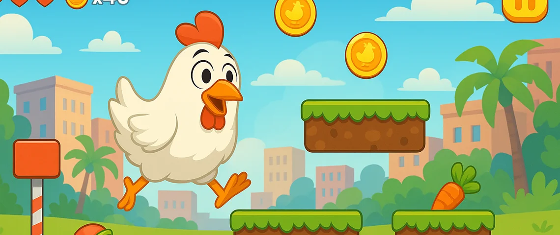 First happy chicken in the game